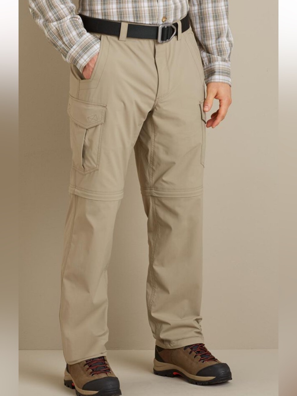 NWT Duluth Trading No Fly Zone Tan Cargo Flex Convertible Shorts / Pants 32x 32